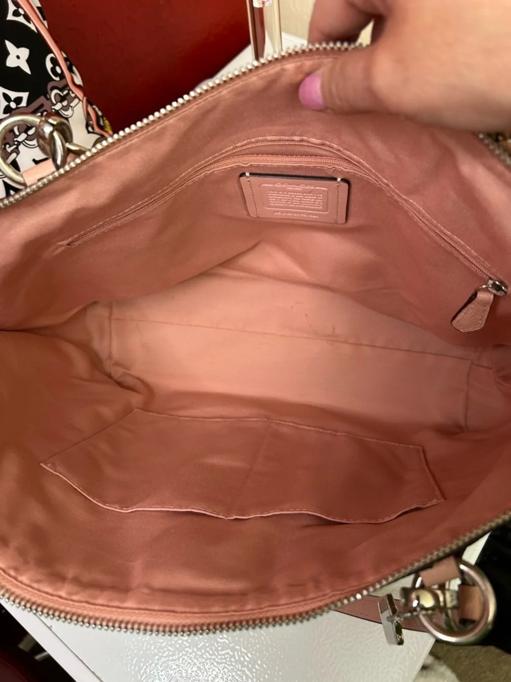 Coach Pebble Leather Tote in Blush Pink